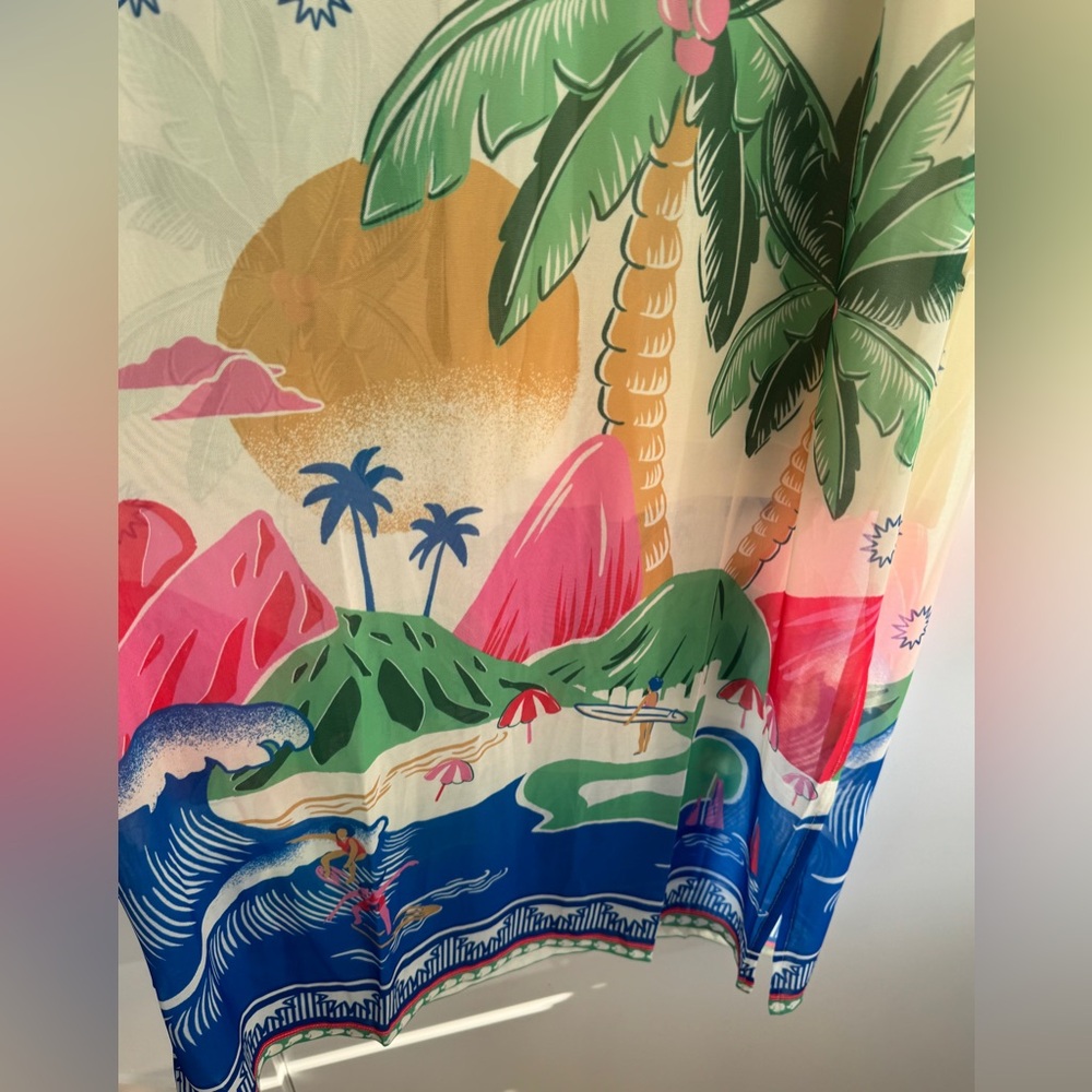 🆕 FARM Rio Tropical Print Midi Dress 👗 🌴 🌺 - Picture 8 of 11